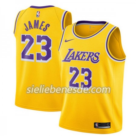 Herren NBA Los Angeles Lakers Trikot Lebron James 23 2018-19 Nike Gelb Swingman